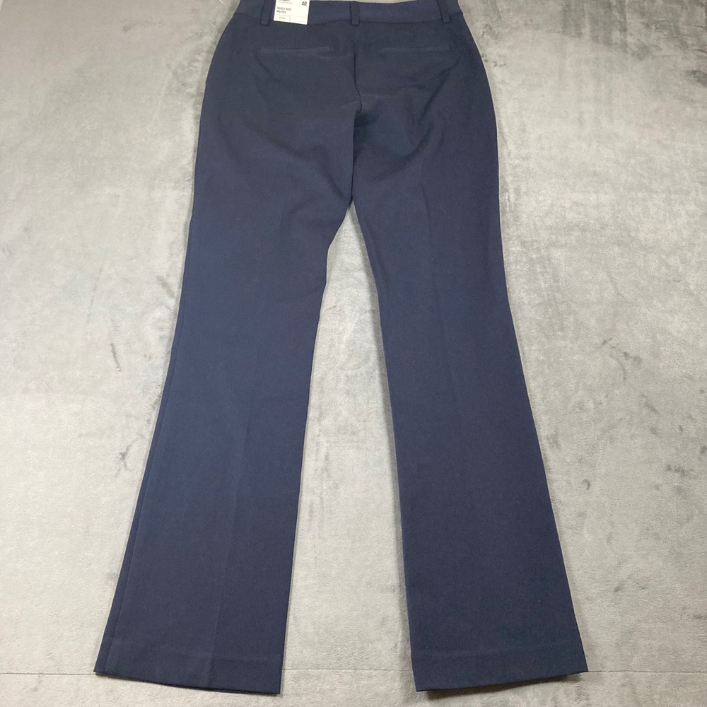 Express Columnist Barely Boot Mid Rise Navy Blue Stretch Dress Pants 4R - Picture 4 of 8